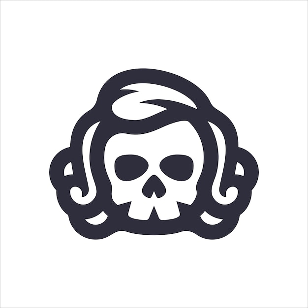 skull colony hair logo design