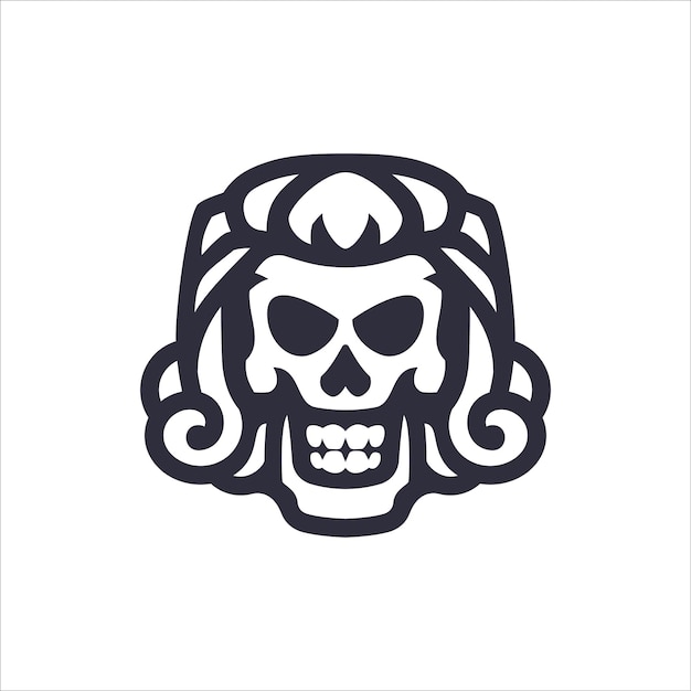 skull colony hair logo design