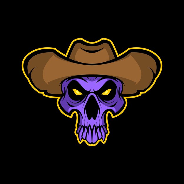 Logo esport teschio cowbo