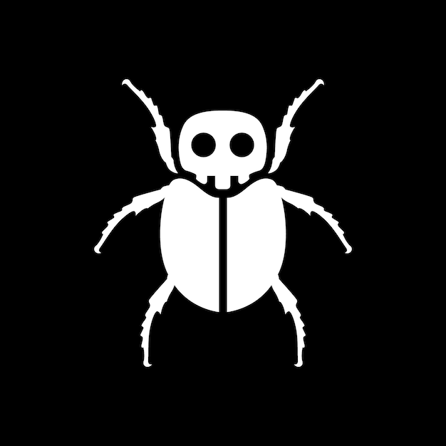 Череп черепа жука-насекомого темно-черный талисман современный дизайн логотипа