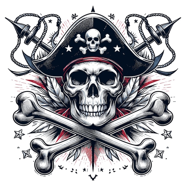 Vector skull and crossbones danger and power vector illustration