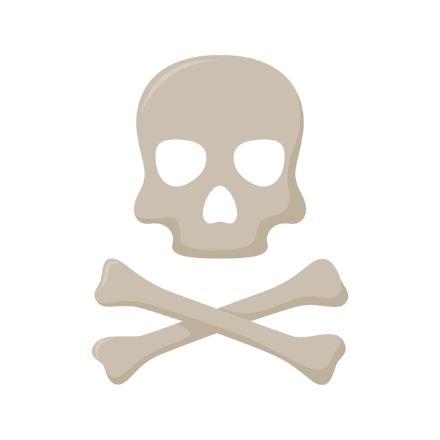 Skull and Crossbones isolated on white background