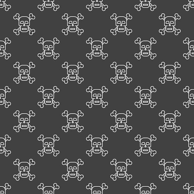 Skull and crossbones seamless pattern - vector background