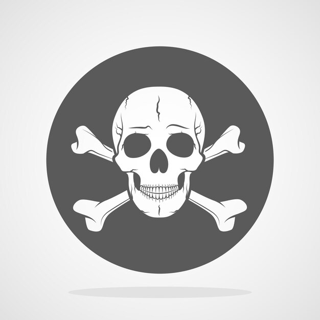 Skull and crossbones warning icon Vector illustration