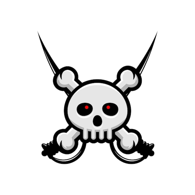 skull and crossed sword vector design