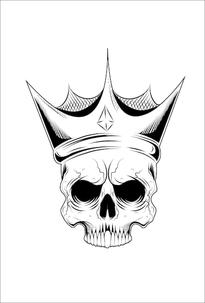 Skull and crown vector illustration