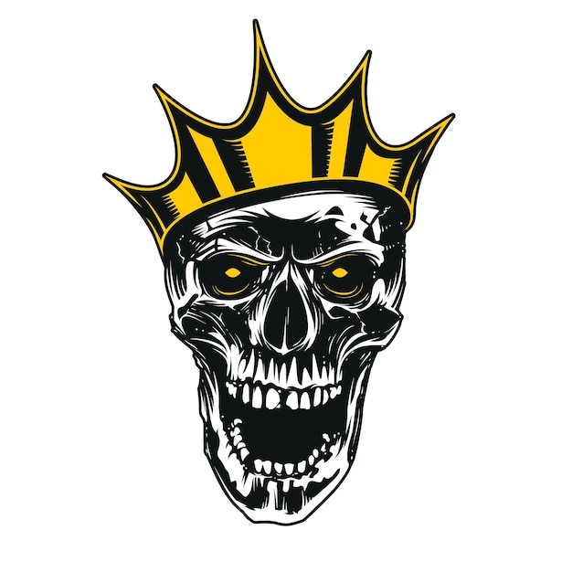 Vector skull in crown