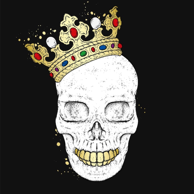 Skull in a crown.