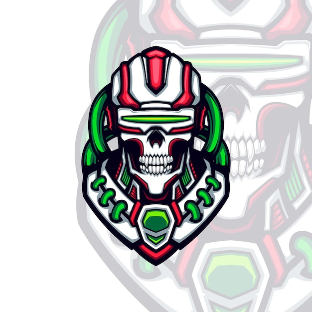 Skull cyberpunk gaming vector mascot avatar