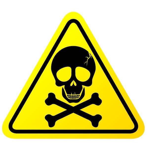 Skull danger sign vector