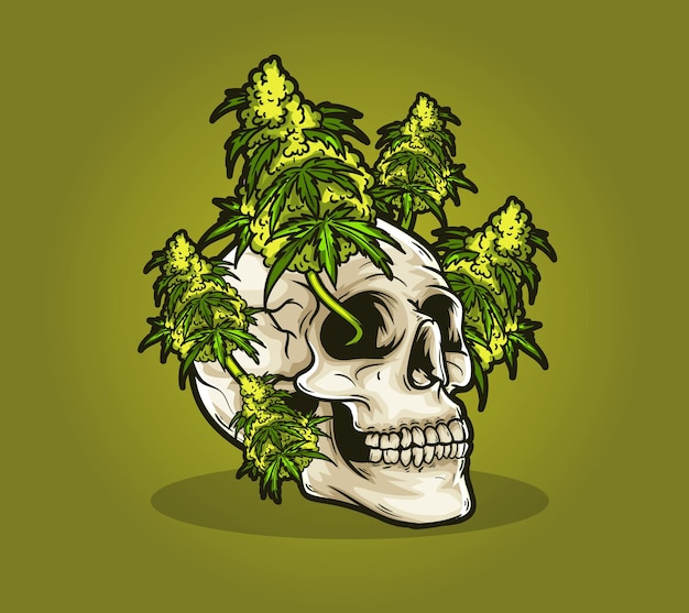 Skull dead weed cannabis marijuana