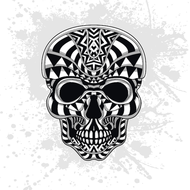 Skull decorated with abstract shapes