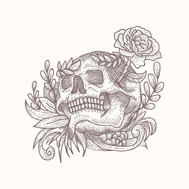 Vector skull decoration vector illustration