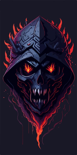 Vector the skull demon breathes hellfire its eyes blazing with evil intent on this redhot design