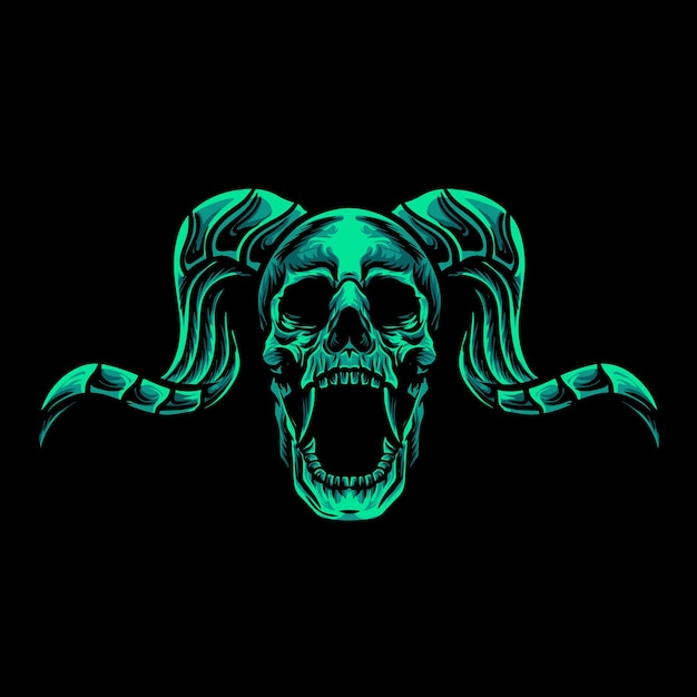 Vector skull demon vector illustration
