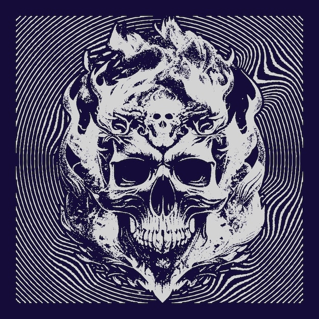 Skull design vector for streetwear cloting apparel