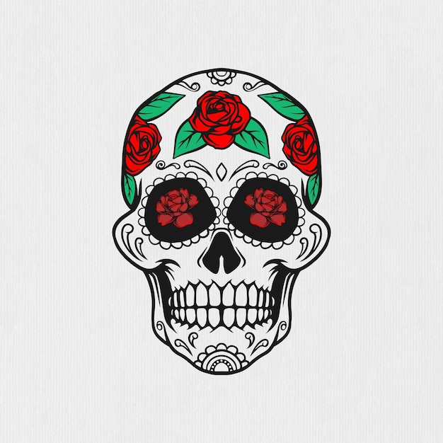 Skull dia de los muertos concept