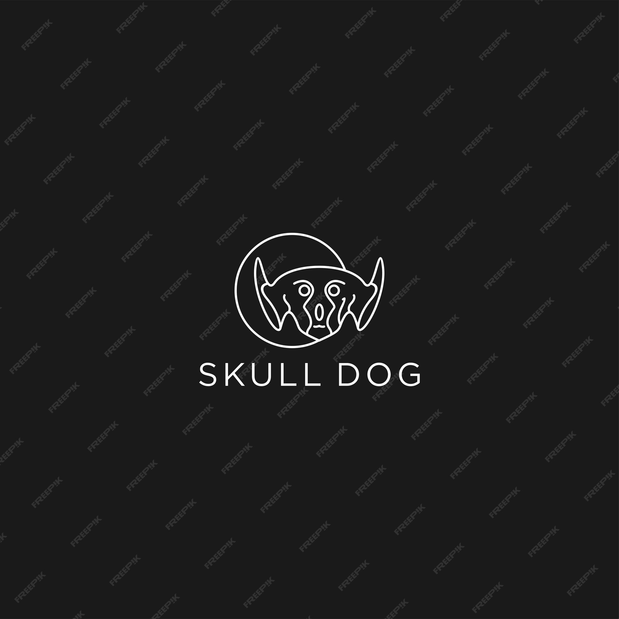 Premium Vector | Skull dog logo icon design template
