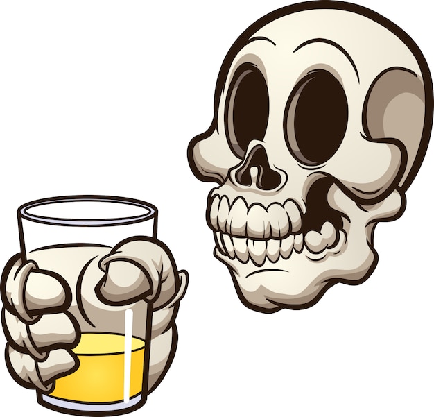 Vector skull drink