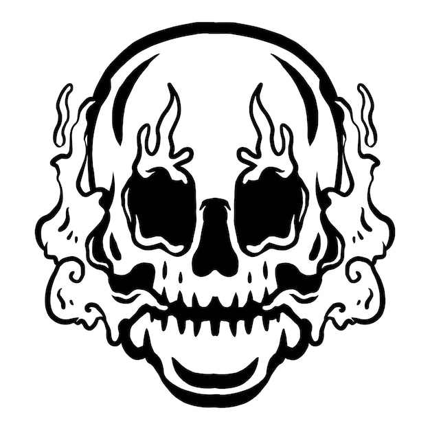 Skull drip cartoon vector art illustration