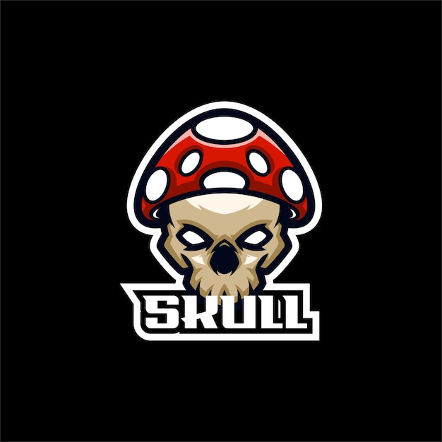 Vector skull esport mascot design logo