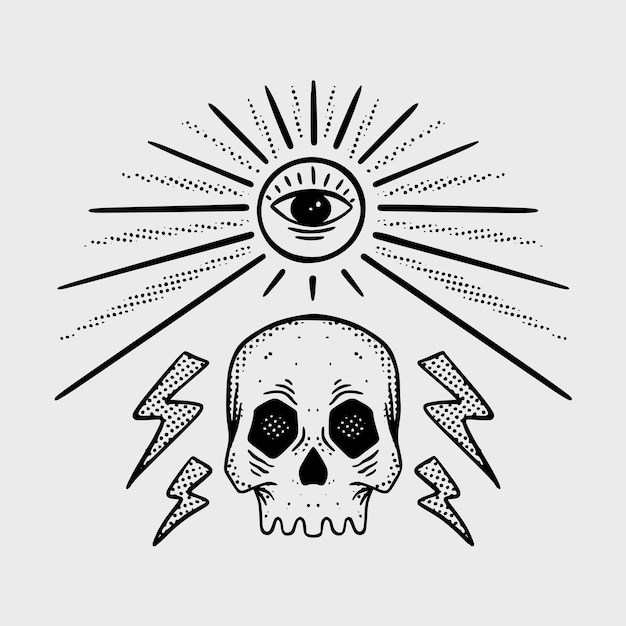 Skull eye illustration vector for tshirt jacket hoodie can be used for stickers etc