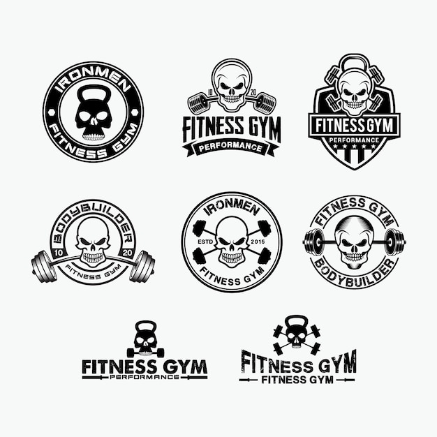 Skull fitness logo