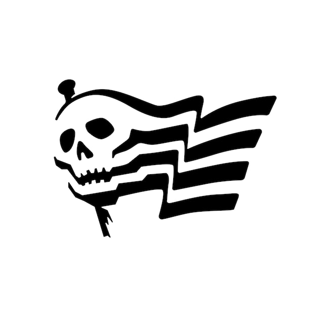 Vettore illustrazione dell'icona del vettore del logo della nazione della morte della bandiera del cranio