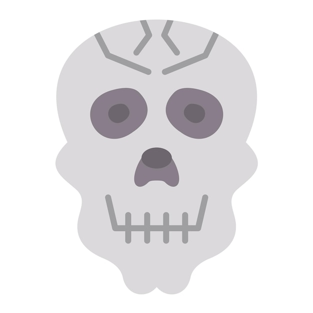 Vector skull flat illustration