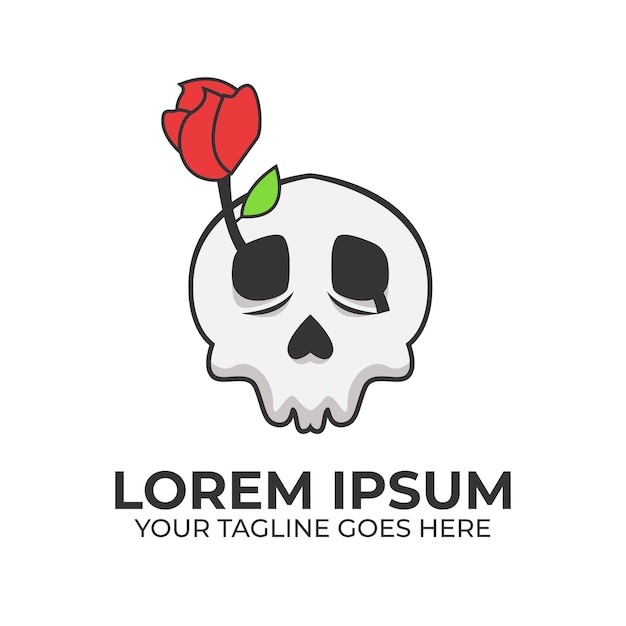 Skull and flower logo is suitable for logo, t-shirt, and others. eps 10. easy to edit