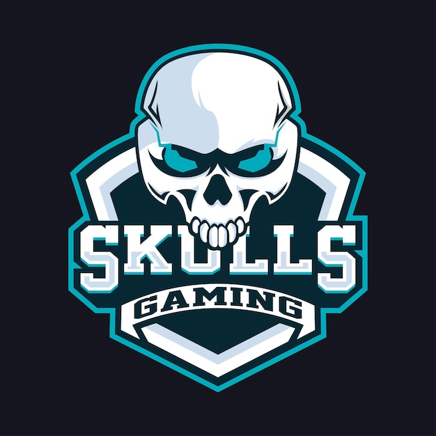 Skull Gaming Mascot Logo Design Skull Head Skull Gaming Logo van het hoofd van de schedel