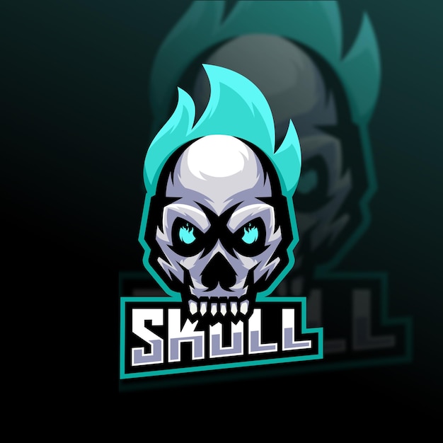 Skull gaming mascot logo