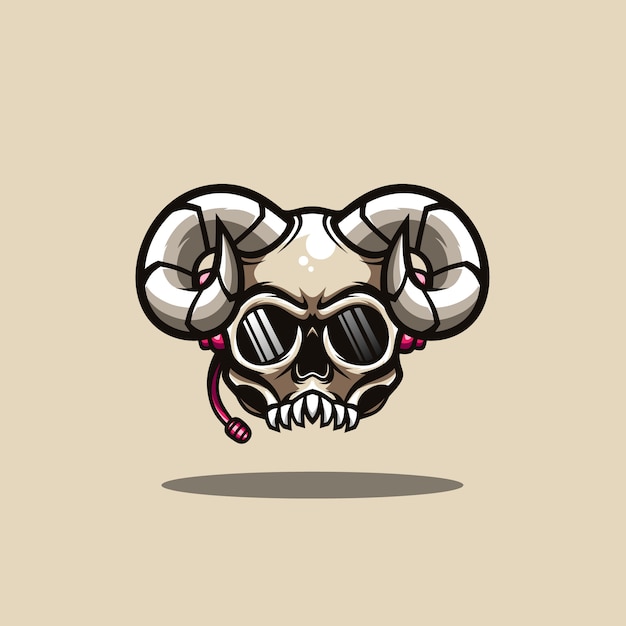 Vector skull gaming vector illustration premium