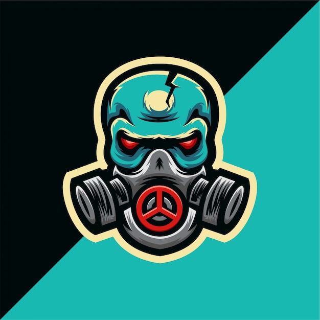 Skull gas mask esport logo