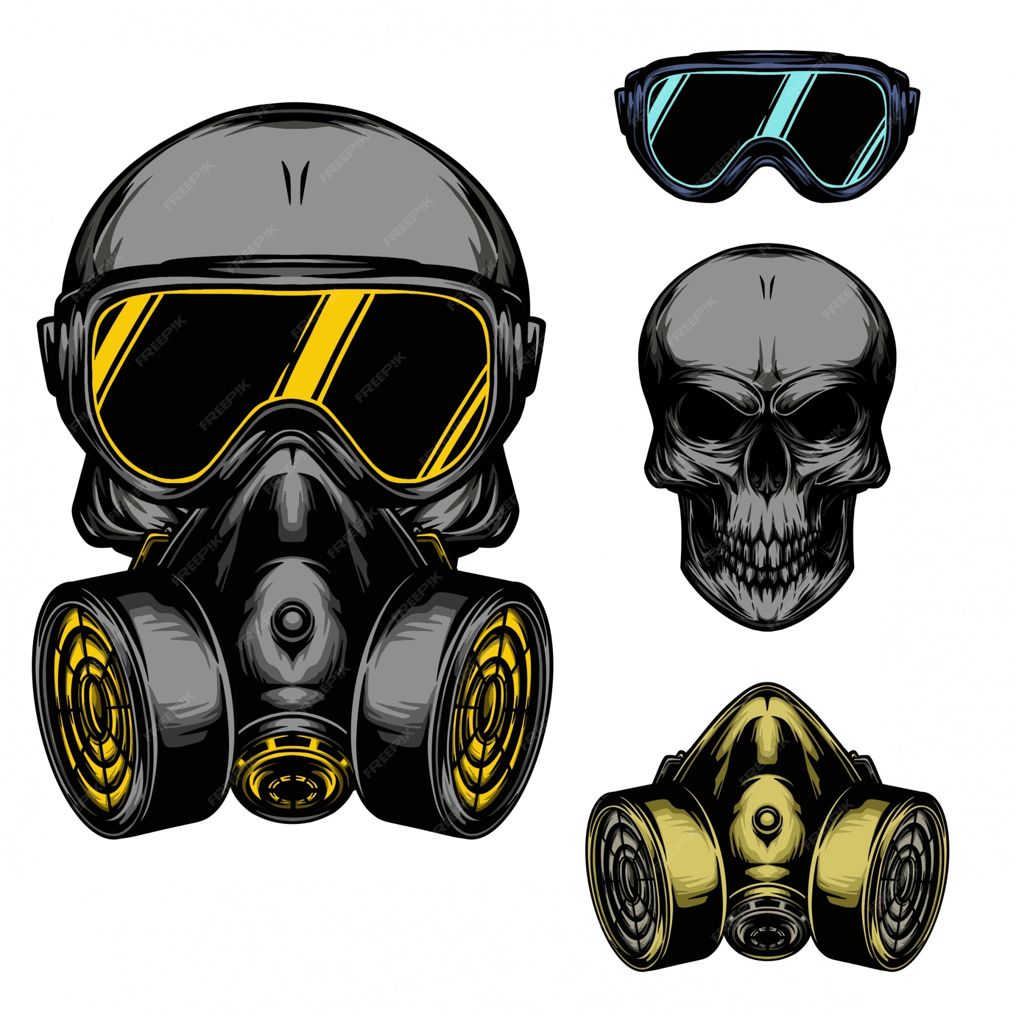 Premium Vector | Skull gas mask