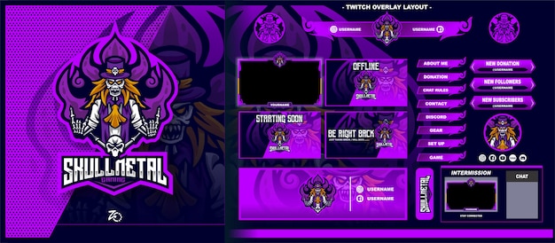 Vector skull ghost gaming layout