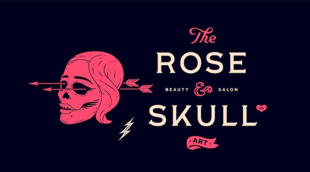 Skull girl Poster of vintage skull woman