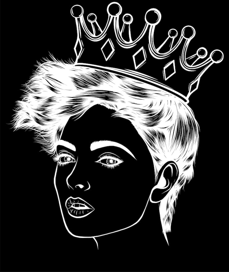 Vector skull girl with a crown vector illustration design