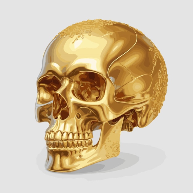 Vector skull gold head vector on a white background