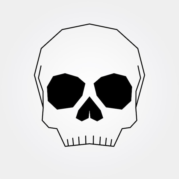 skull graphic artwork vector in modern minimal style