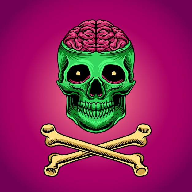 Vector skull green fun logo