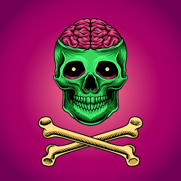 Skull green fun logo