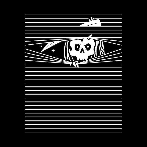 Teschio grim reaper, design t-shirt