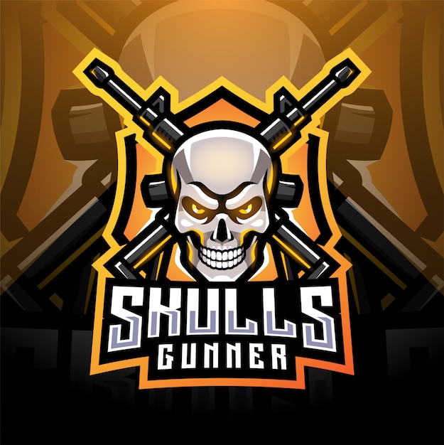 Skull gunners esport mascotte logo design