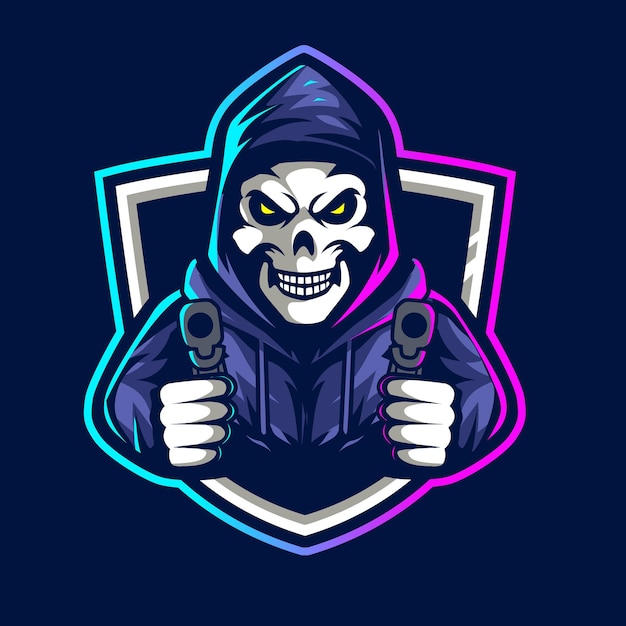 Skull gunners esport mascot logo