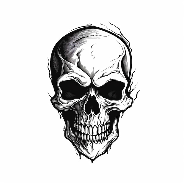 Vector skull gym logo hand with rosary drawing fashion mouth funny hand drawing newborn skull