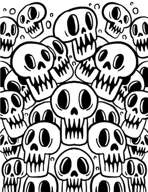 Skull Halloween Doodle Coloring page