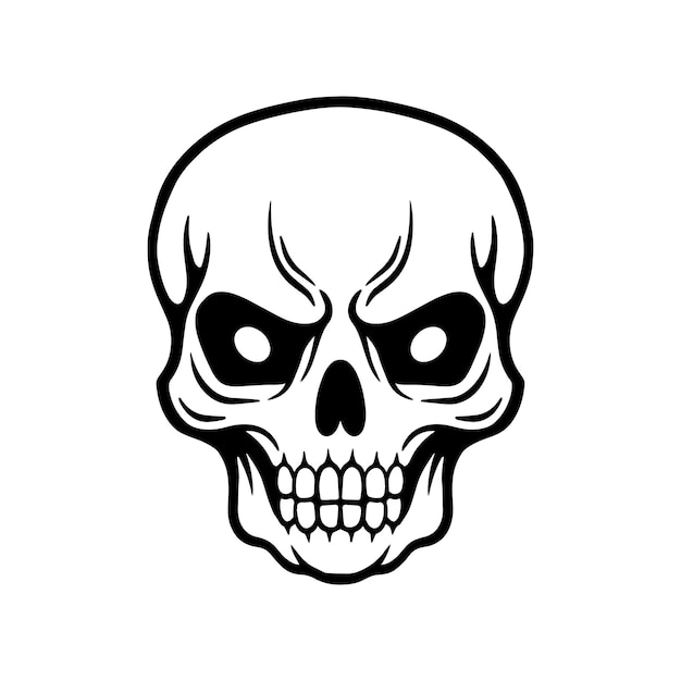 Skull hand drawn illustrations for the design of clothes stickers tattoo etc