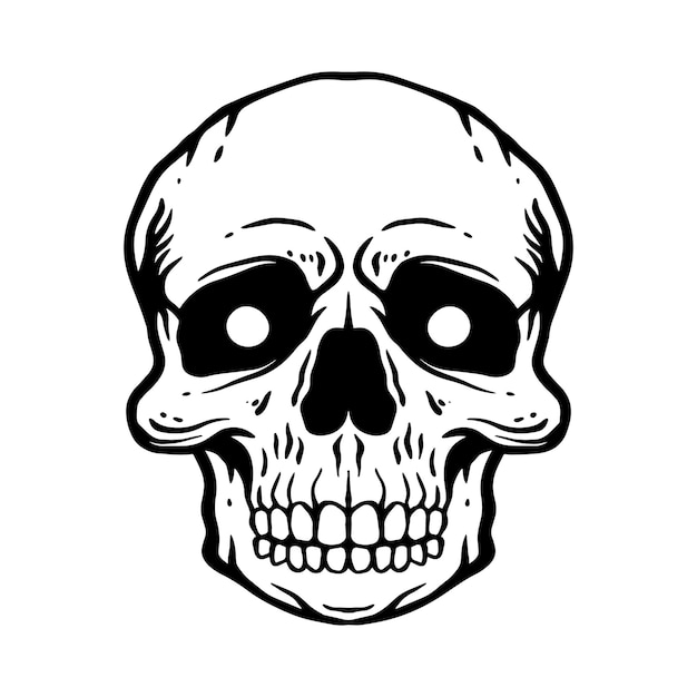 Skull hand drawn illustrations for the design of clothes stickers tattoo etc