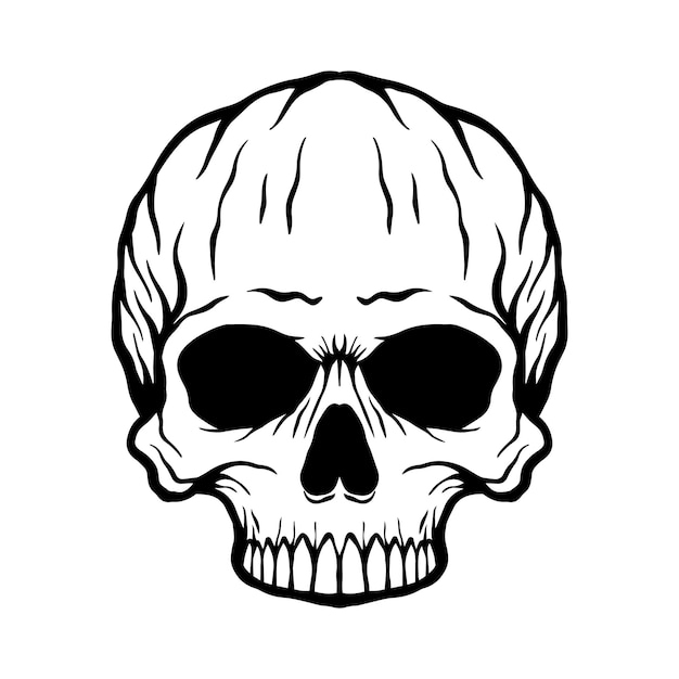 Skull hand drawn illustrations for the design of clothes stickers tattoo etc